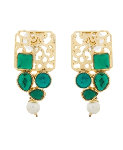 Green Non Precious Metal Stones, Crystals Drops