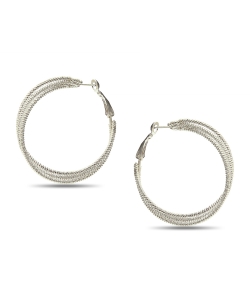 Silver Non Precious Metal Silver Toned Hoops & Hooks