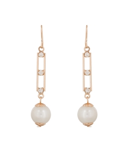 Gold And  White Non Precious Metal Pearls Hoops & Hooks