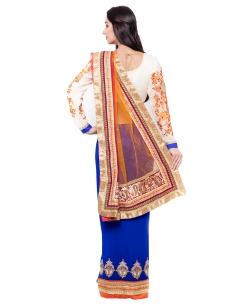 Multi Net, Georgette Stones Half And Half Sarees