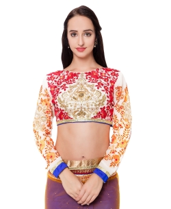 Multi Net, Georgette Stones Half And Half Sarees