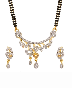 Gold Plated Stones, Crystals Mangal Sutra