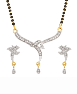 Gold Plated Stones, Crystals Mangal Sutra