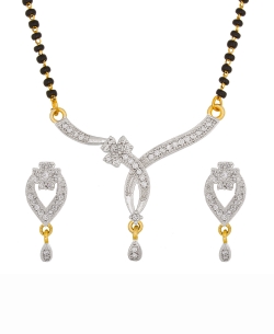 Gold Plated Stones, Crystals Mangal Sutra