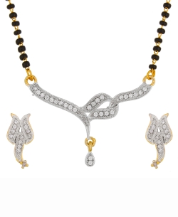 Gold Plated Stones, Crystals Mangal Sutra