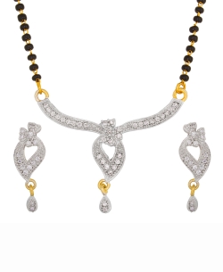 Gold Plated Stones, Crystals Mangal Sutra