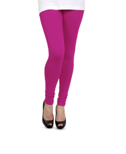 Violet Red Cotton Blend Solid Plain Leggings