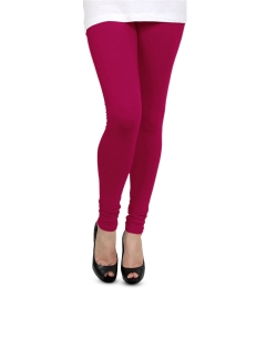 Crimson Cotton Blend Solid Plain Leggings