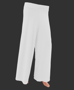 White Cotton Blend Solid Palazzo Pants