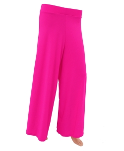 Deep Pink Cotton Blend Solid Palazzo Pants