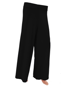 Black Cotton Blend Solid Palazzo Pants