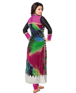 Black Georgette Blend Embroidered Palazzo Suits