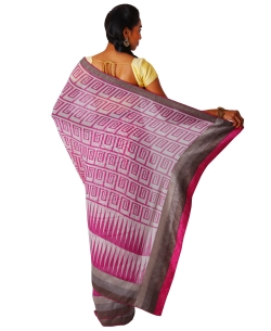 Pink Georgette Printed Regular Sarees