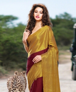 Maroon Cotton Solid Regular Sarees