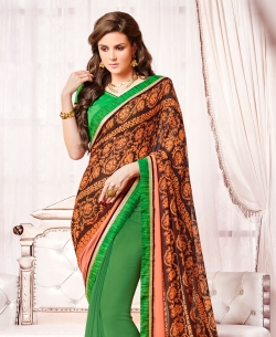 Multi Georgette Digital Printed Regular Sarees