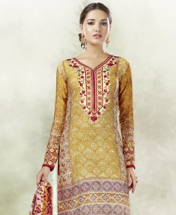 Multi Cotton Blend Printed Straight Pant Suits